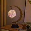 Luz de estrelas e lua LED Amazon transfronteiriça bola de rattan de maçã luminária de mesa criativa corda de cânhamo ferro USB luz noturna decorativa