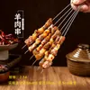 Brochetas de hierro desechables para barbacoa, brochetas redondas delgadas, brochetas pequeñas para cordero, uso comercial, brochetas para llevar, fabricante