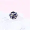 Cuentas de plata de ley S925 Panjia, charm personalizado, pintura al óleo, cielo estrellado, cuentas DIY, pulsera de hueso de serpiente con cuentas móviles, accesorios