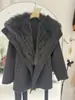 2025 Nuevo Otoño e Invierno Cuello Marino Silueta Lana Doble Cara Abrigo Exterior Abrigo Exterior Piel de Zorro Genuina para Mujer Longitud Media Moderno
