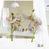 Flor Artificial de 3 Ramas Orquídea Phalaenopsis de Colores Cadena Material para Accesorios de Cabello DIY Flor Falsa Guirnalda para el Hogar Decoración de Fotografía