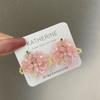 Novos Brincos de Flor Rosa Doces e Frescos para Mulheres Primavera/Verão 2026 Agulha de Prata S925 Brincos de Tarraxa Feitos à Mão com Contas