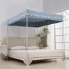 Cortina de Cama Opaca para Dormitorio del Hogar, Mosquitero de Tres Puertas de Pie, Dosel de Cama Opaco Estilo Princesa de Palacio, a Prueba de Mosquitos para Viviendas de Alquiler