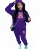 Novo conjunto de moletom com capuz casual de comércio exterior marca de moda conjunto de moletom estampado com cabeça de urso tamanho europeu moletom