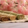 Cortina de bambu para rolo de sushi transfronteiriça conjunto de colheres de sushi ferramenta de cortina de bambu para bolinho de arroz com alga outlet de fábrica