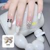 Celebridad de Internet Estilo Pequeño Chanel Arte de Uñas Joyería de Aleación Perla de Aceite Lazo Blanco y Negro Decoración Simple de Uñas Francesas Venta al por Mayor