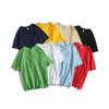 Camiseta de Color Sólido Nueva 2020 de Manga Corta para Estudiante Hombre Ropa de Verano para Parejas Moda Coreana Camiseta Básica de Media Manga