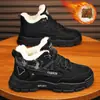 Novos Sapatos Masculinos Outono e Inverno Sapatos de Algodão Espessos com Forro de Lã Sapatos Esportivos Casuais de Couro Masculinos Sapatos Retro de Ferramenta Martins