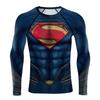 Comercio exterior nuevos leggings deportivos serie Superman ropa de fitness para hombre cuello redondo T secado rápido entrenador running entrenamiento manga larga