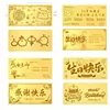 Billetes de Oro Conmemorativos Personalizados Oro Puro Hoja de Oro Hechos a Medida a Partir de Imagen con Grabado Souvenir para Empleados de Apertura Suministro Directo desde la Fábrica Fuente