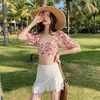 Traje de baño de pareja estilo coreano, Conjunto de dos piezas dividido moderno estilo Ins, Bañador conservador para hombre para aguas termales, Traje de baño para mujer de vacaciones