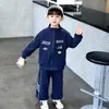 Q069 Traje Deportivo para Niños Nuevo de Moda Fresco Casual Conjunto de Dos Piezas para Niños Chaqueta Elegante para Bebé Atuendo de Primavera y Otoño