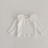 Colección Otoño 2026 Top con Cuello Volante Estampado Floral para Bebés y Niñas Pequeñas de 0 a 2 Años Camiseta de Manga Larga