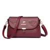 Bolsa Feminina Nova Estilo 2026 Bordada Transfronteiriça Nova Tendência Bolsa Transversal de Grande Capacidade com Textura de Couro Macio e Design Elegante para Mães