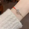 Pulsera de Zirconio Completo de Nuevo Estilo Otoño e Invierno para Mujer, Elegante, de Moda, Sencilla, Lujo Ligero, Versátil, Joyería de Cuerda Roja al por Mayor