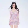 Traje de baño para mujer estilo 2026 con un toque de alta gama, puro y seductor, conjunto de bikini de dos piezas con aros y manga larga, conservador pero deslumbrante
