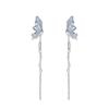 Pendientes de mariposa elegantes de primavera y verano, diseño de nicho femenino, pendientes de alta calidad, pequeños y frescos Mori, joyería de oreja de aguja de plata de primavera y verano.