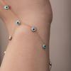 Moda Cruzada Europeia e Americana Joias Simples para Mulheres Pulseira de Corrente Olho Grego Múltiplo Anel de Dedo Tendência Retrô Boêmio