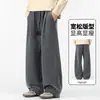 Roupas Masculinas Fengshe / Novo Estilo Primavera e Outono 2026 Cintura Elástica Patchwork Tendência Jacquard Macio Bainha Curva Casual Cool