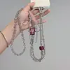 [Sonho de Borboleta Roxa] Corrente de Celular com Contas de Borboleta Roxa de Luxo Leve, Elegante de Indústria Pesada, Pingente de Bolsa Moderno e Versátil