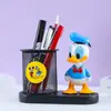 Xiaohongshu Super Dulce Rosa Mapache Portalápices Lámpara Iluminada Dibujo Animado Portalápices de Escritorio Caja de Almacenamiento Papelería para Estudiantes