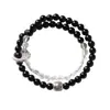 Pulsera Doble Círculo de Plata Tibetana con Piedra Ojo de Tigre de Obsidiana Natural Nuevo Estilo Chino Pulsera de Obsidiana para Girar la Fortuna Venta al por Mayor