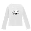 Nueva Camiseta Blanca de Manga Larga con Cuello en U para Mujer para Primavera y Otoño con Estampado de Conejo de Dibujos Animados, Corte Ajustado, Top de Moda