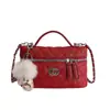 Bolsa Caja de Maquillaje Vintage, Bolsa Pequeña con Acabado Texturizado, Cadena Acolchada Estilo Chanel, Bolso de Hombro y Cruzado de Lujo Ligero para Mujer