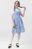 Aventura de Halloween para Padres e Hijos en Oz Vestido Azul a Cuadros Disfraz de Dorothy Vestido de Sirvienta en el País de las Maravillas