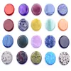 Soporte para teléfono móvil de piedra natural dos lados planos 25*30mm gema ovalada de cristal adornos de joyería diy venta caliente transfronteriza