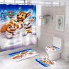 Cortina de Ducha Impermeable y Resistente al Moho de Poliéster con Estampado Digital de la Serie Paw Patrol, Juego de Cuatro Piezas, Venta Directa de Fábrica, Impermeable de Alta Densidad