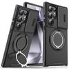 Adecuado para Funda de Teléfono Samsung S24Ultra, Soporte con Ventana Deslizante S25Ultra, Funda Protectora Anticaídas S26Edge