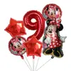 Bolsa Nueva Transfronteriza Minnie Globo de Película de Aluminio Set Niña Bebé Cumpleaños Año Uno Decoración de Escena Bola