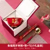 Set de Regalo de Bol para Comida del Primer Cumpleaños del Bebé, Caja de Regalo de Vajilla, Bol para Fideos Infantil, Bol Rojo Cerámico Personalizable, Palillos, Cuchara, Juego de Tres Piezas
