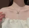Collar de Borla de Perla Mariposa de Lujo para Mujer, Cadena Larga para Clavícula Ajustable de Nicho de Gama Alta, Accesorio Elegante Versátil
