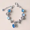 Bestseller Amazon Transfronteiriço Série Filhote de Cachorro Disney Azul Fresco e Simples Versátil Fecho Lagosta Pulseira de Contas Feita à Mão para Mulheres