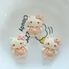 Cor Leite de Pêssego Gato Kt DIY Capa de Celular de Creme Acessórios de Resina Grampos de Cabelo Feitos à Mão Elásticos de Cabelo Materiais de Joias