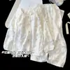 Pijama Dulce de Algodón Nube para Niñas, Nuevo Estilo Primavera/Otoño, Manga Larga, Cuello de Solapa, Se Puede Usar Afuera, Ropa de Casa de Dibujos Animados, Conjunto de Dos Piezas
