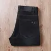 Estação europeia verão fino preto azul banho de gelo lama amigável à pele respirável macio anti-rugas negócios reto solto jeans masculino