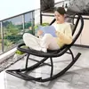 Mecedora, sillón reclinable, mecedora de patio, mecedora lounge ampliada, mecedora de arcoíris de ratán, sillón reclinable de ocio para sala de estar en casa