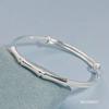 Pulsera de Bambú de Plata Esterlina 9999 para Mujer, Sólida, de Empujar y Jalar, Moda, Sencilla, Tipo Anillo, Combinable, Joyería Juvenil, Regalo para Novia
