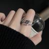 [Anillo de Fantasía Traceup] Anillo Abierto de Alta Gama de Piedra Lunar Francesa Personalizado Estilo Nicho Ins Anillo Simple para Mujeres