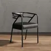 Silla de Comedor de Hierro Forjado de Lujo Nórdico Silla con Respaldo para el Hogar Silla de Ocio Moderna para Restaurante Celebridad de Internet Silla de Oficina para Restaurante de Hotel