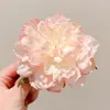 2025 Nuevo Estilo Pastoral Horquilla de Flor Amarilla para Mujer Chica Dulce Mori Horquilla para Flequillo Pinza de Encaje Adorno para el Cabello