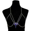 Joia Transfronteiriça Europeia e Americana Exagerada Multi-camada Pingente de Pedra Cruzada Corrente de Peito Feminina Sexy Bikini Colar Picante