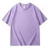 Camiseta de Color Sólido con Cuello Redondo Estampada con Logo Publicidad Camisa Cultural Algodón Puro Hombro Caído Cuello Redondo Manga Corta Ropa de Trabajo Uniforme de Clase DIY
