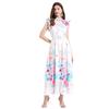 Estación Independiente de Amazon Transfronteriza Vestido de Mujer con Estampado de Moda y Mangas Volantes Vestido con Estampado de Hada de las Flores