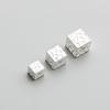 Plata Esterlina S925 Cuadrado Geométrico Cuenta Cuadrada DIY Pulsera de Cuentas Accesorios de Cuentas Dispersas Accesorios de Plata Hechos a Mano