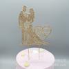 Pastel de bodas transfronterizo Sr. y Sra. Boda de amor en plata dorada Complemento para decoración de bodas al por mayor