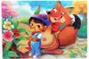 Rompecabezas de madera de 60 piezas para niños, dibujos animados de animales, cuento de hadas, rompecabezas plano, juguete de bloques de construcción educativo para la primera infancia del bebé